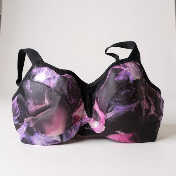 Torrid Active 40DDD Sports Bra 40F Underwire Smoke Print Run High Impact Purple - Picture 2 of 14